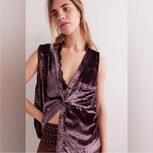 NWT We the Free Velvet South Side Shirt